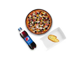 Pizza Plus Pakistan 1x Reg Pizza, 1x Pcs Cheese Garlic Bread, 1x Drink 345ML Feast Plus Deal For Rs.800/-